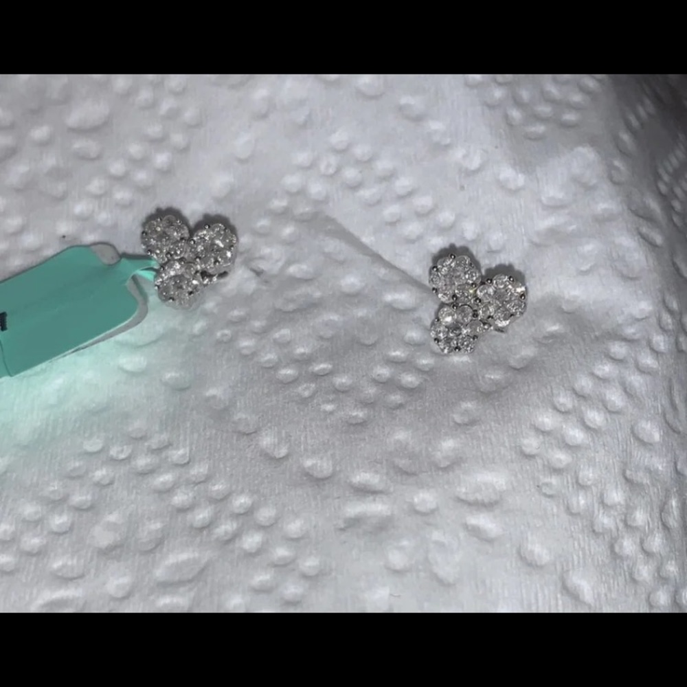 Triology Stud Earrings in 10k White Gold